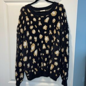 cheetah print crewneck